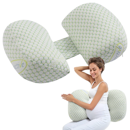 W-Shaped Pregnancy Wedge Pillow – Compact Maternity Support for Back, Belly & Hips During Sleep
