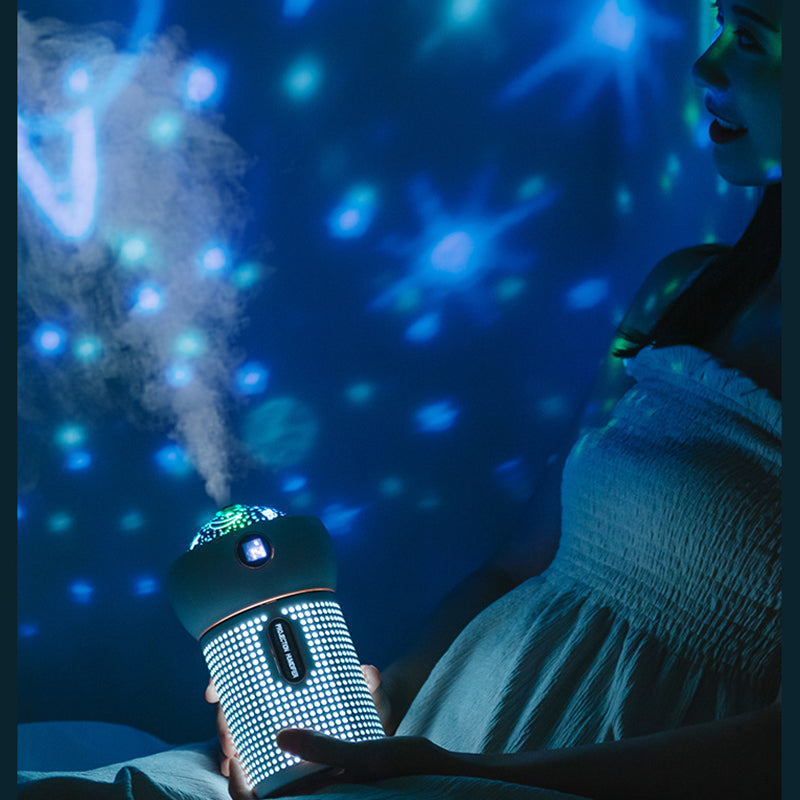 Projection Night Light Aroma Diffuser – USB Rechargeable Essential Oil Humidifier & Mist Maker