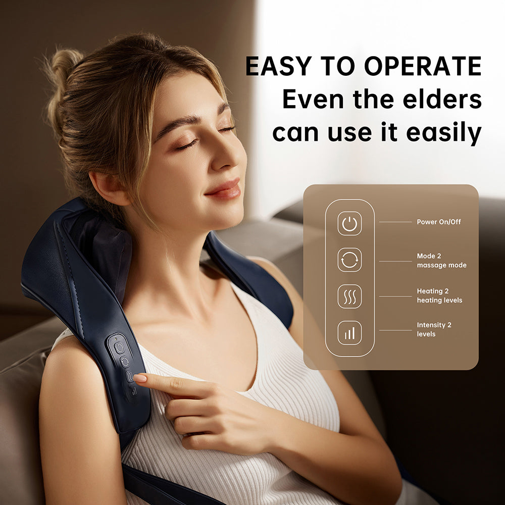 Cordless Shiatsu Neck & Back Massager – Wireless Deep Kneading Relief, Anywhere You Go