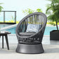 Modern Wicker Lounge Chair – 26.7" Round Rattan & Iron Frame Chair for Living Room, Patio & Balcony