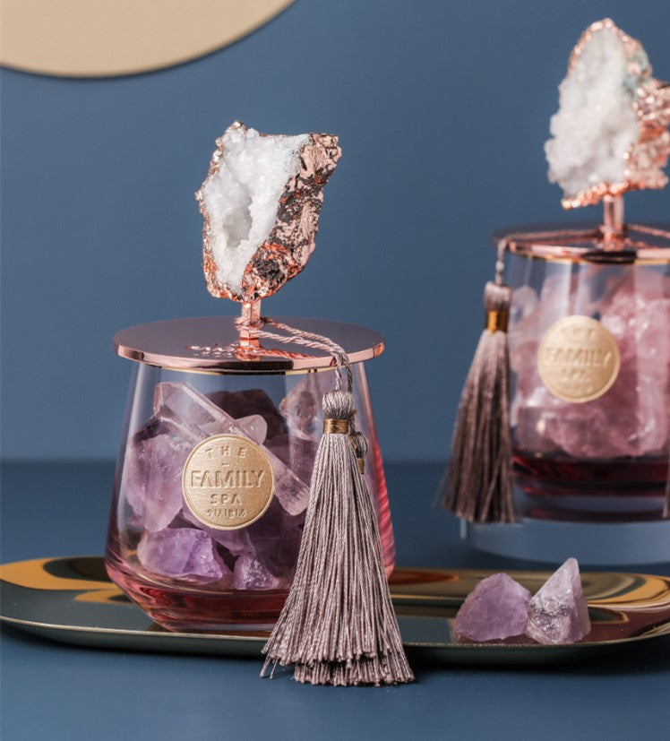Aromatherapy Crystal & Essential Oil Gift Set – Natural Crystal Stone with Healing Scented Oils