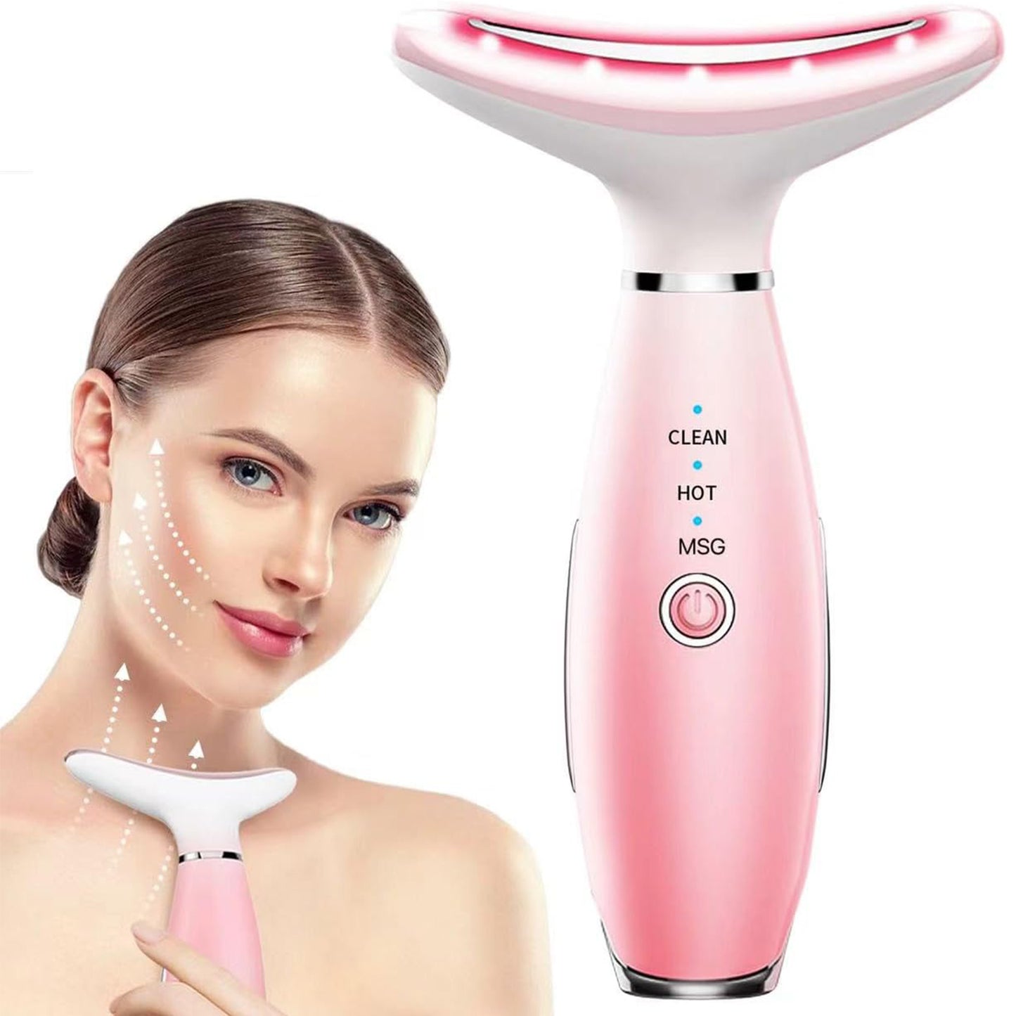 3-in-1 Neck & Face Massager – Thermal Heat, Vibration & Facial Sculpting for Glowing Skin