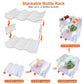 4-Tier Stackable Bottle Organizer – Transparent 12-Bottle Storage Holder for Fridge, Kitchen & Pantry
