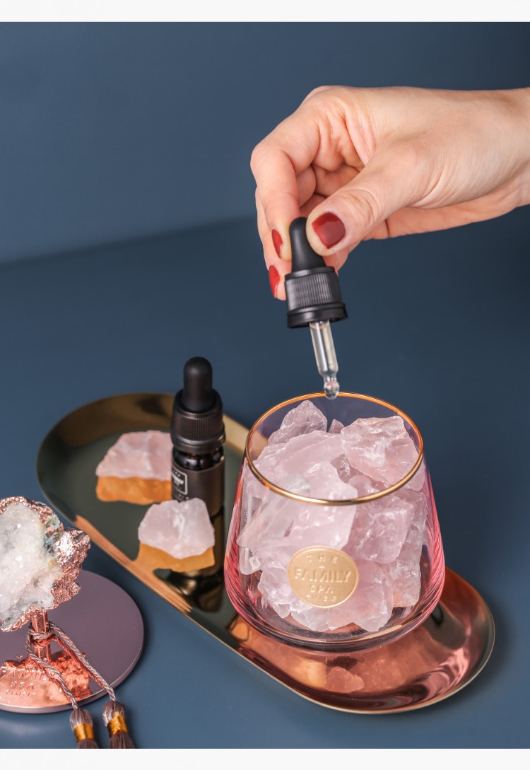 Aromatherapy Crystal & Essential Oil Gift Set – Natural Crystal Stone with Healing Scented Oils