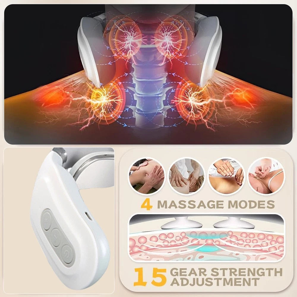 Electric Neck Pulse Massager – EMS Pain Relief for Cervical, Shoulder & Muscle Tension