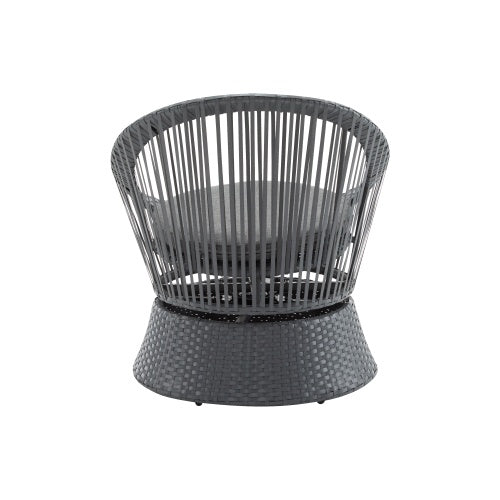 Modern Wicker Lounge Chair – 26.7" Round Rattan & Iron Frame Chair for Living Room, Patio & Balcony