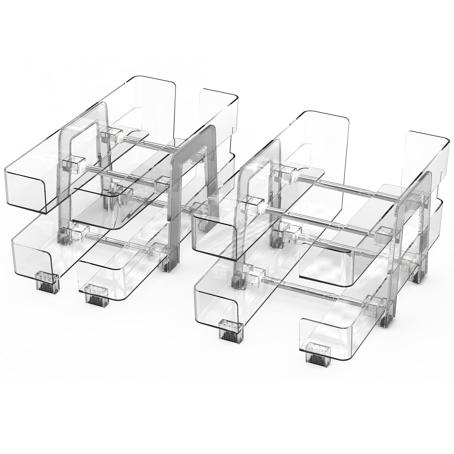 2-Pack Adjustable Soda Can Organizer – 2-Tier Auto-Rolling Beverage Dispenser for Fridge, Pantry & Cabinet