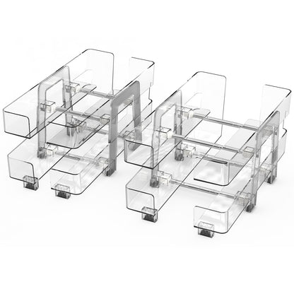 2-Pack Adjustable Soda Can Organizer – 2-Tier Auto-Rolling Beverage Dispenser for Fridge, Pantry & Cabinet