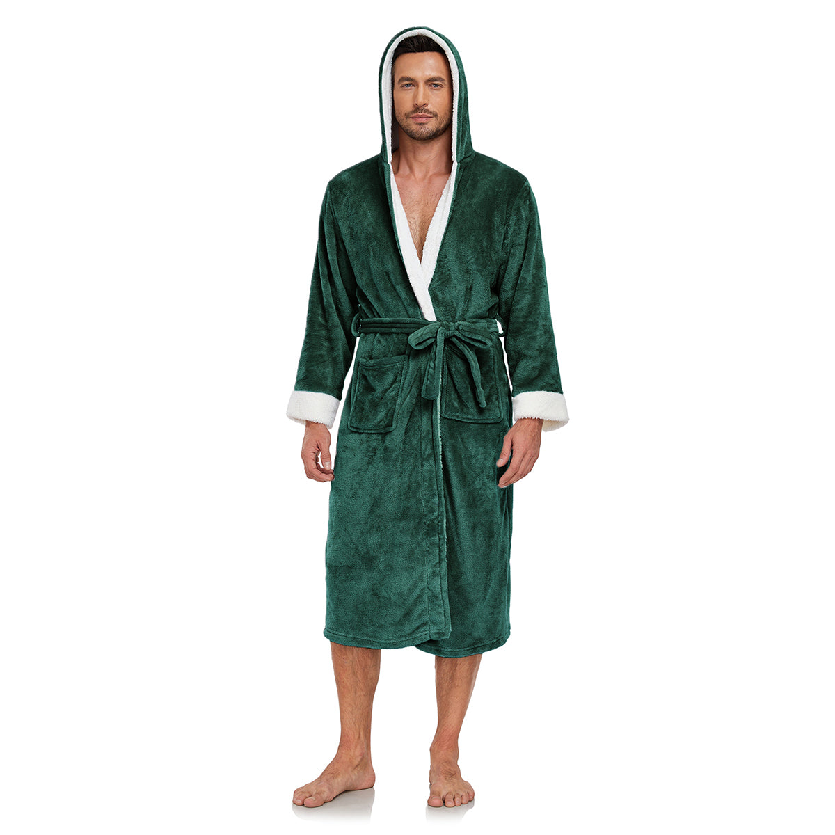RONGTAI Ladies Long Fleece Bathrobe – Soft Cozy Robe for Women