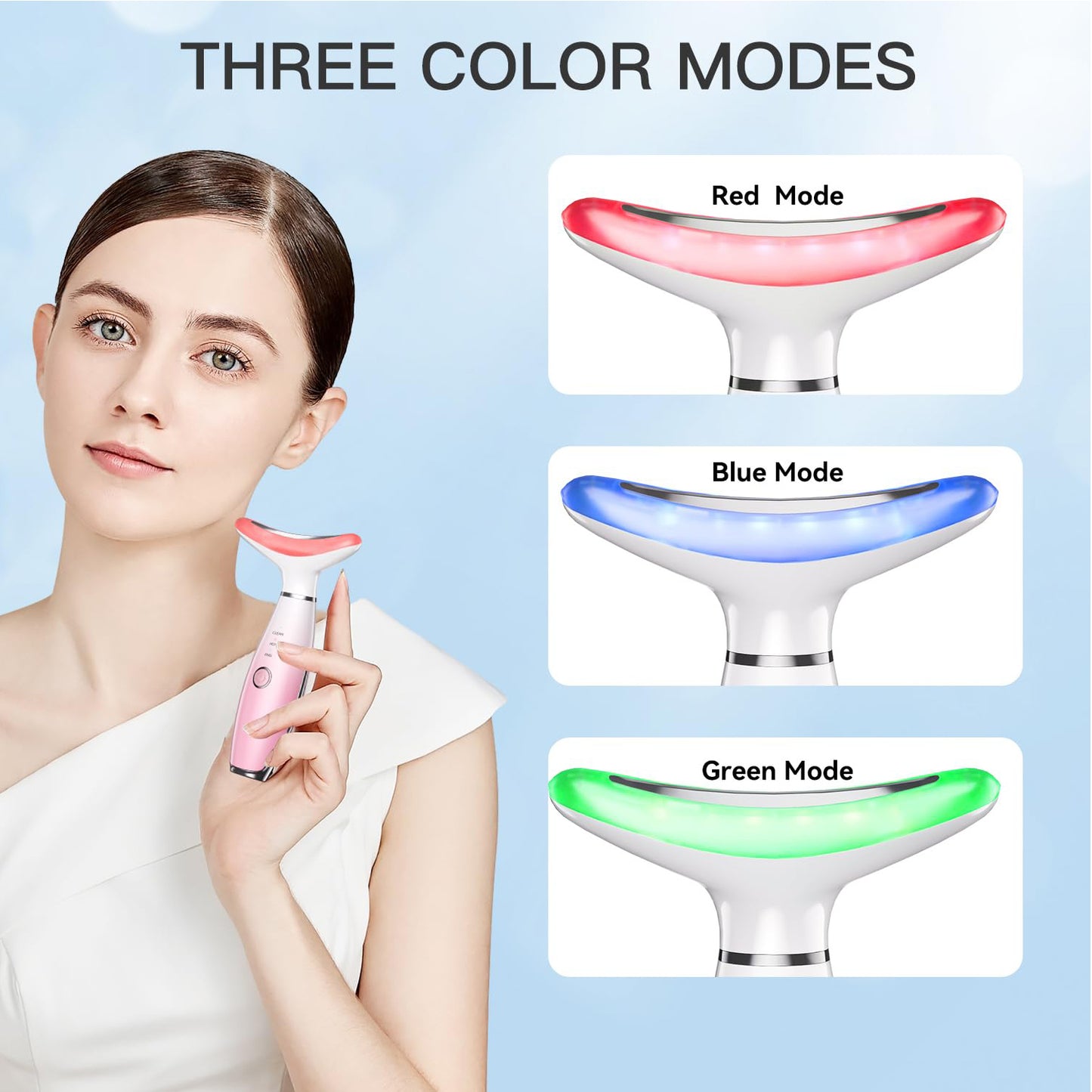 3-in-1 Neck & Face Massager – Thermal Heat, Vibration & Facial Sculpting for Glowing Skin