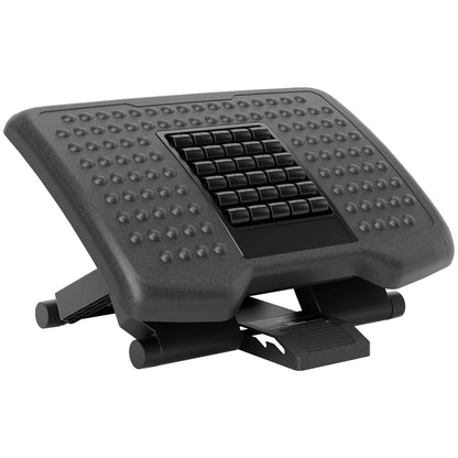 Three-Level Multi-Angle Massage Footrest – Ergonomic Under Desk Foot Rest, Black