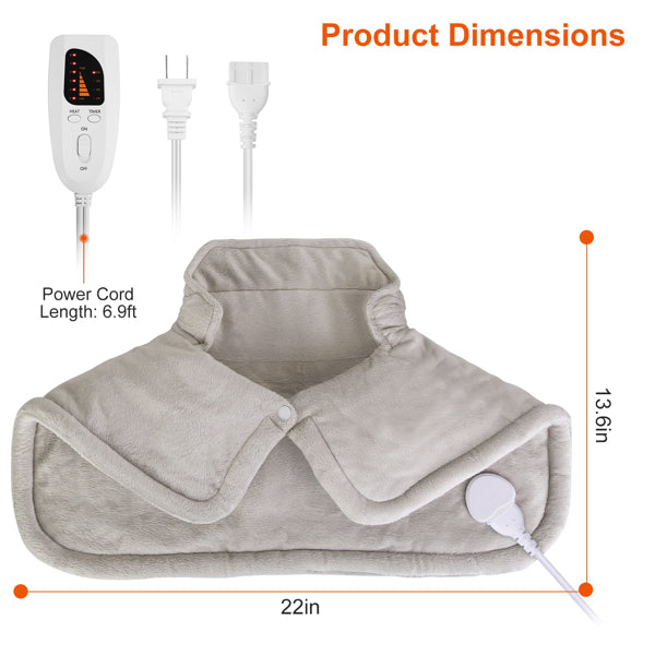 Neck & Shoulder Heating Pad – Deep Heat Relief Wrap with 6 Settings & Auto Shut-Off