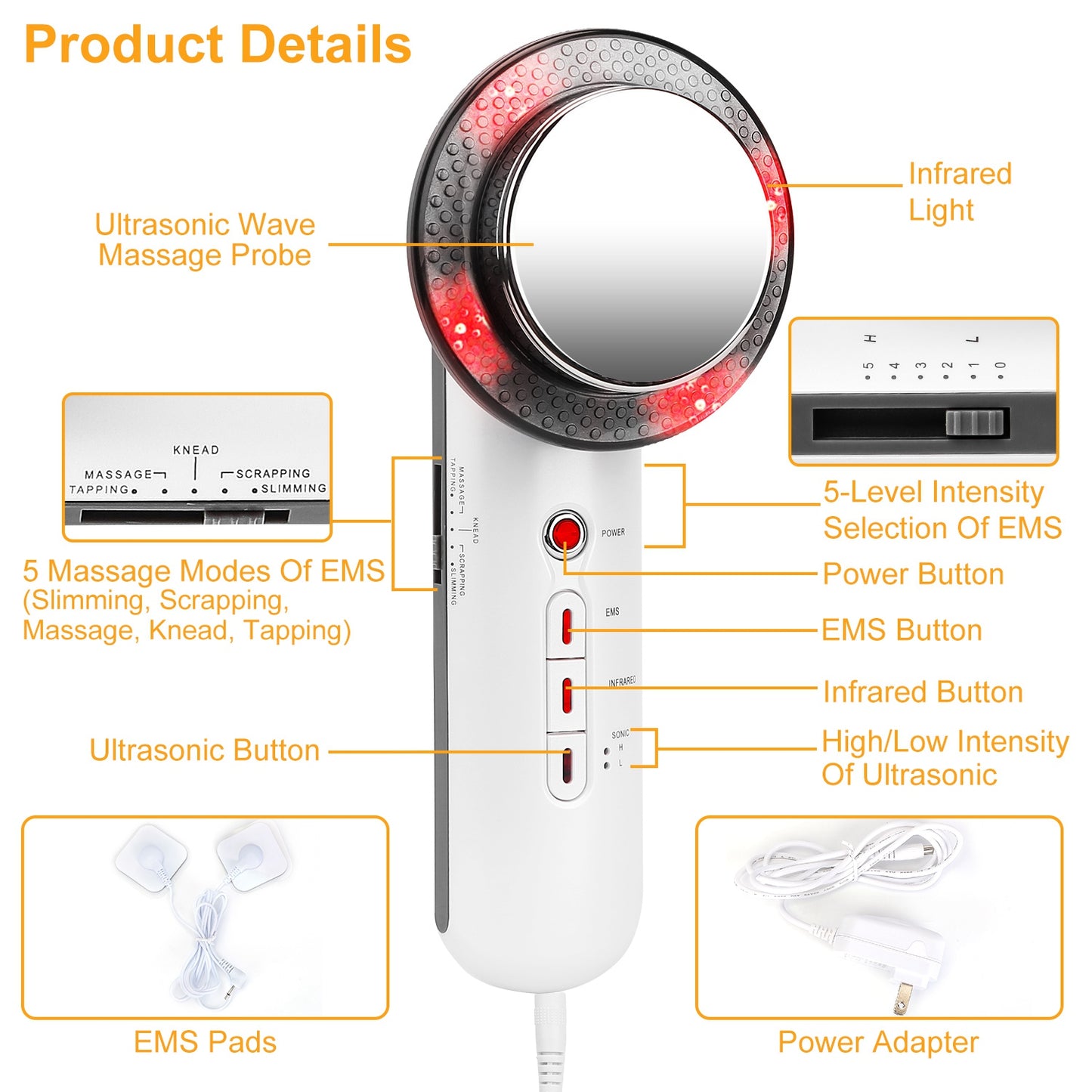 3-in-1 Ultrasonic Body Shaping Machine – Cavitation, EMS & Infrared for Slimming, Toning & Skin Firming