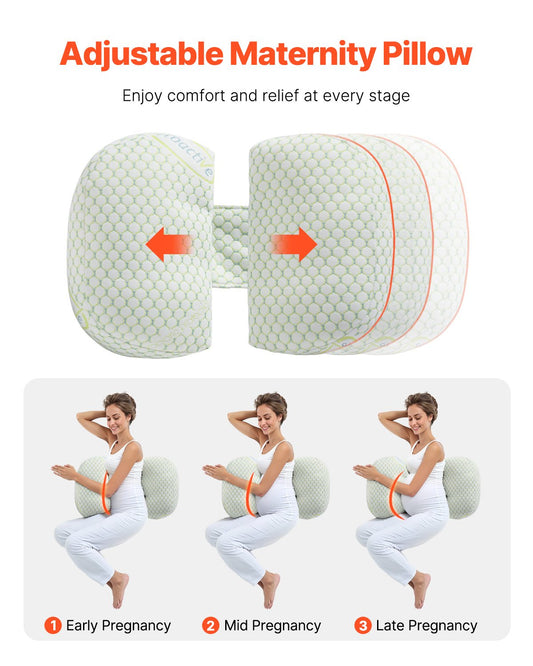 W-Shaped Pregnancy Wedge Pillow – Compact Maternity Support for Back, Belly & Hips During Sleep