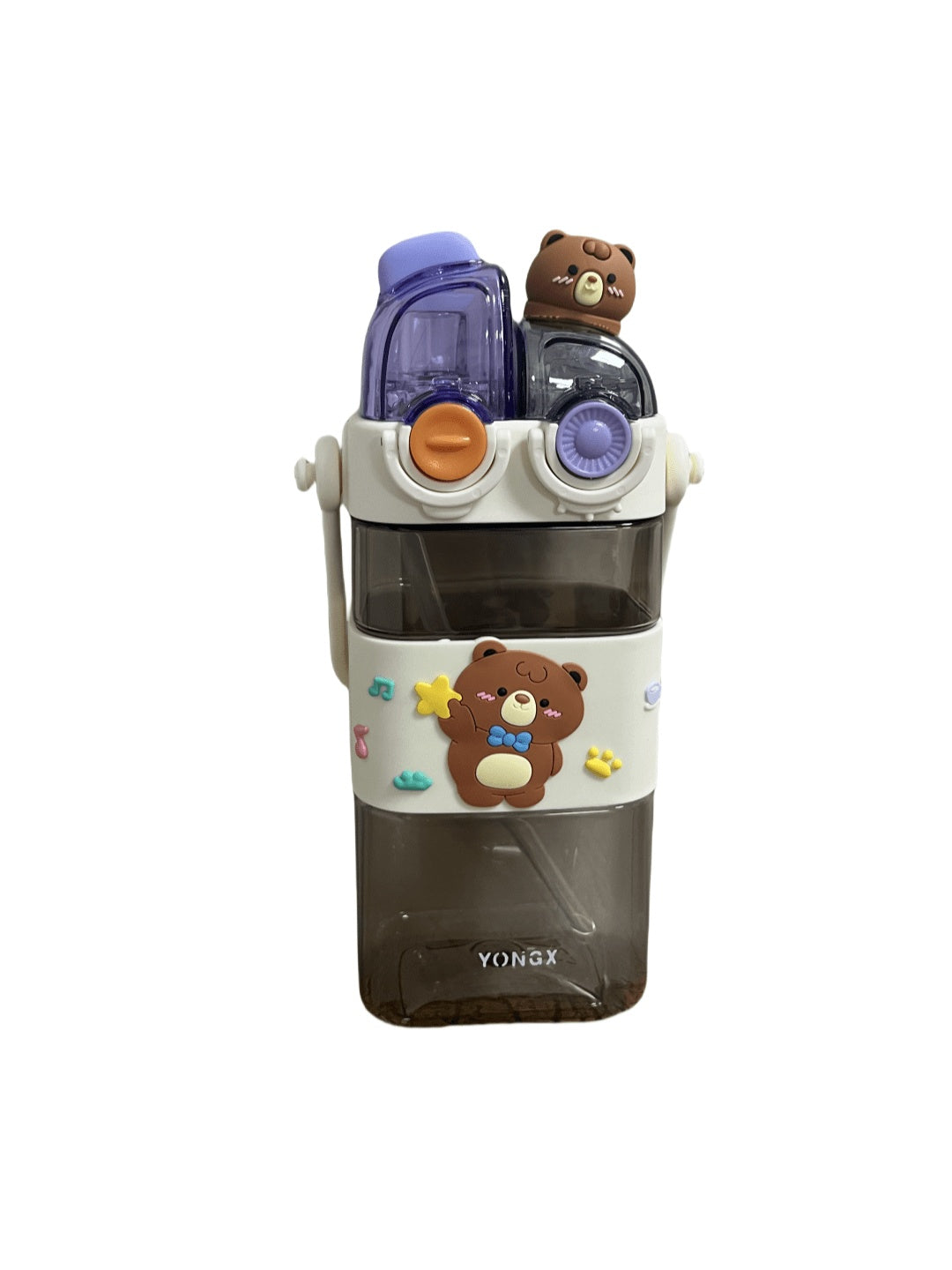 Cute Kids Water Bottle With Straw & Strap – Portable Aesthetic Plastic Drinking Bottle for School & Travel