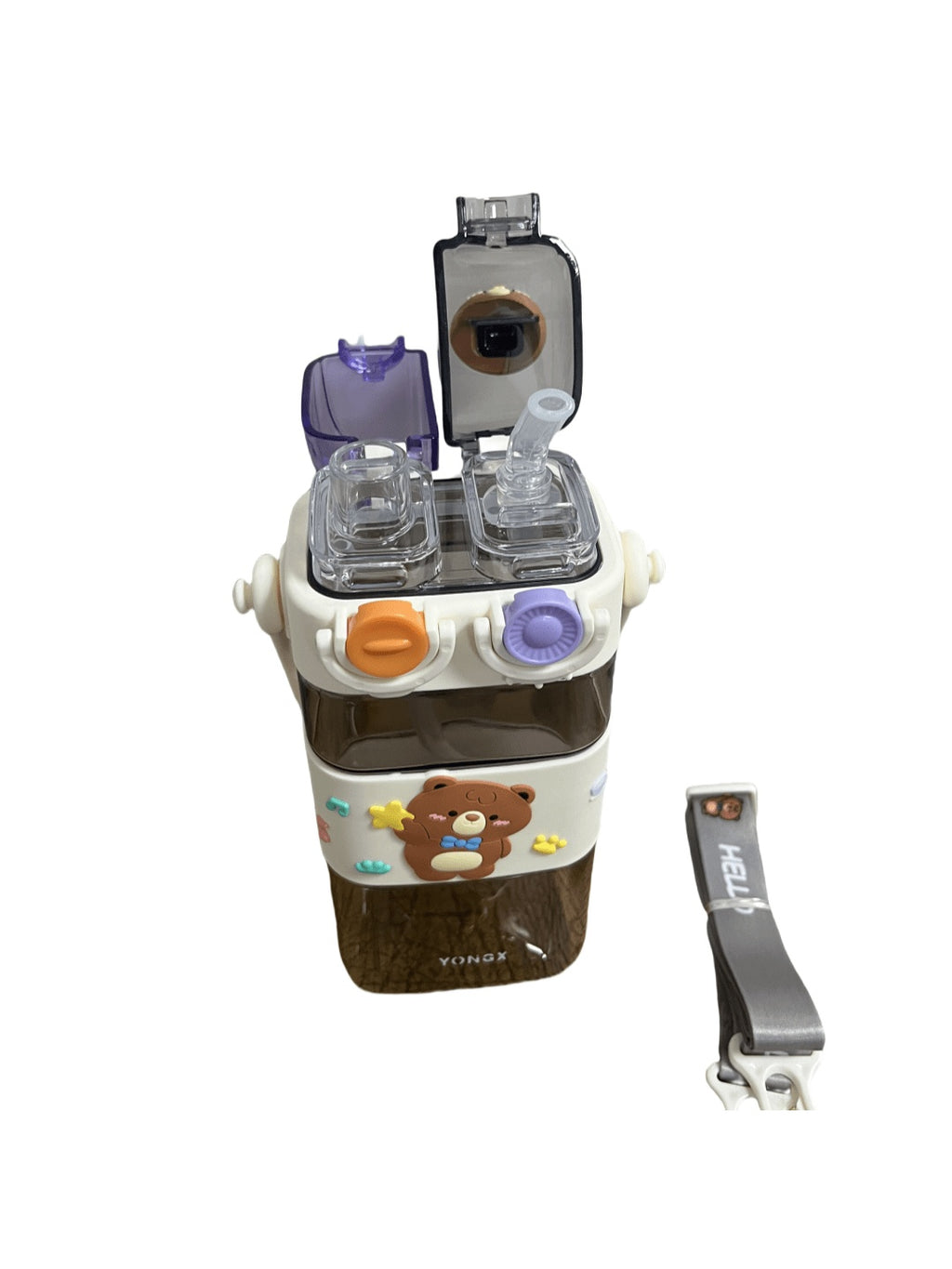 Cute Kids Water Bottle With Straw & Strap – Portable Aesthetic Plastic Drinking Bottle for School & Travel