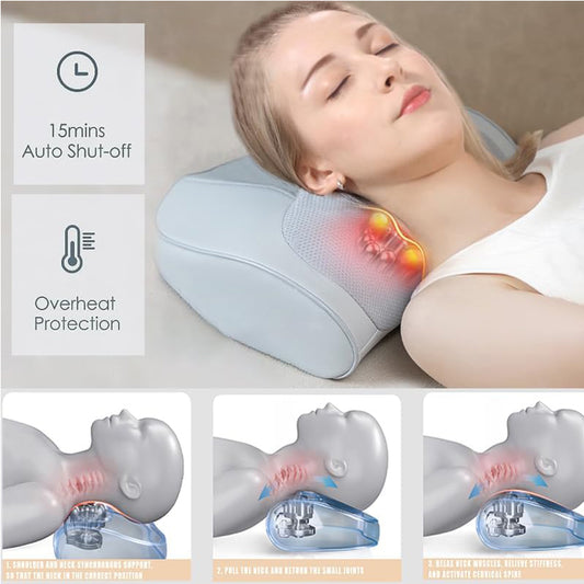 Back Massager with Heat – Deep Tissue Relief for Muscle Knots, Sciatica & Back Pain at Home, Car & Office