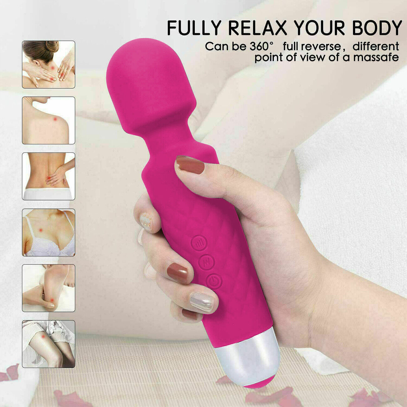 20-Speed Handheld Massager Wand – Powerful Full-Body Vibration Therapy for Instant Muscle Relief