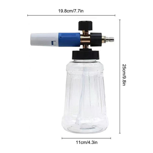 Snow Foam Lance Pressure Washer Gun – 1/4" Quick Release Soap Cannon with 1L Bottle for Car Washing