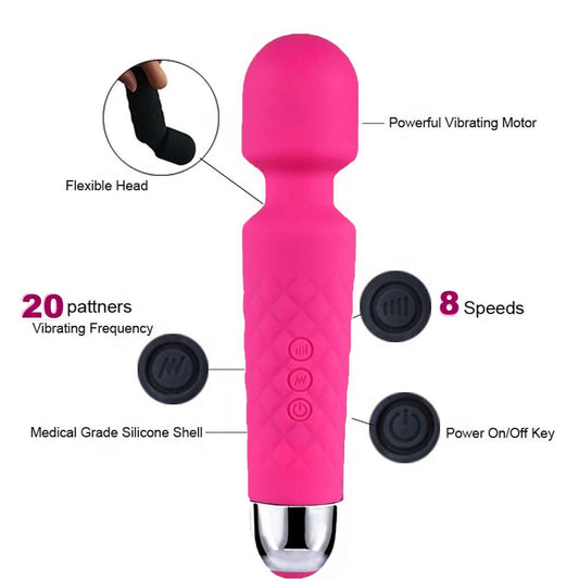 20-Speed Handheld Massager Wand – Powerful Full-Body Vibration Therapy for Instant Muscle Relief