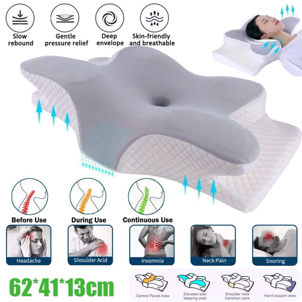 Orthopedic Cervical Memory Foam Pillow – Wake Up Pain-Free with Neck & Spine Support & Anti-Snore Design