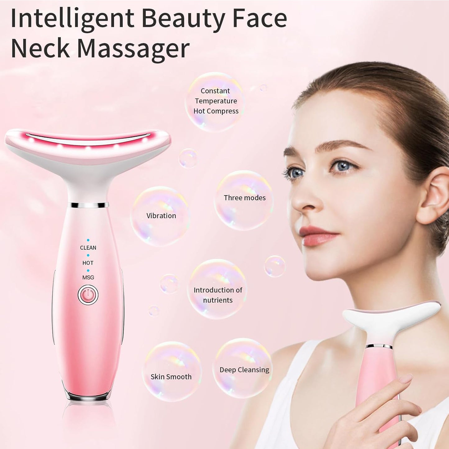 3-in-1 Neck & Face Massager – Thermal Heat, Vibration & Facial Sculpting for Glowing Skin