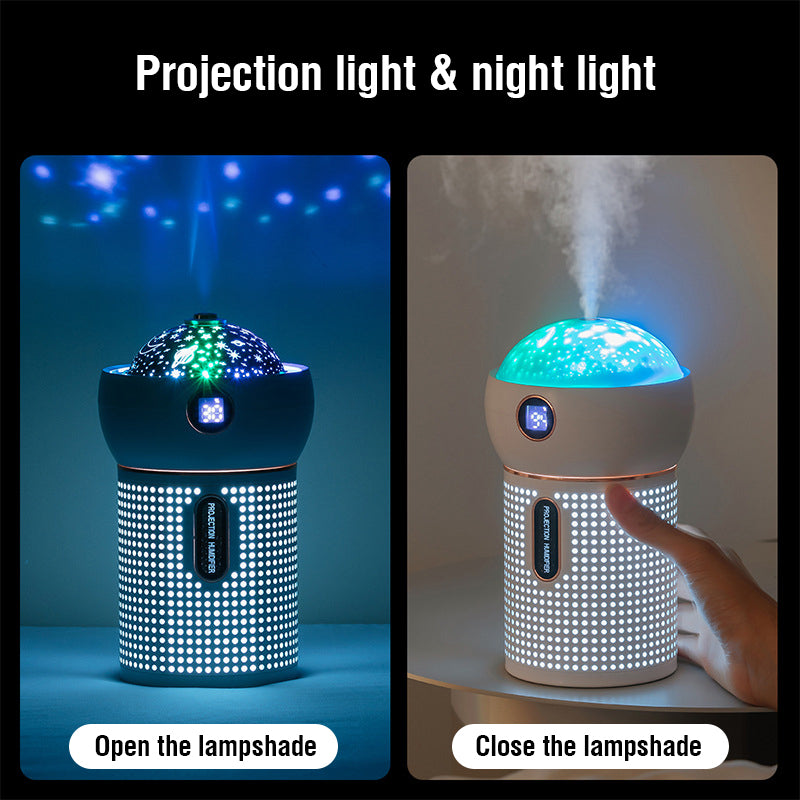 Projection Night Light Aroma Diffuser – USB Rechargeable Essential Oil Humidifier & Mist Maker