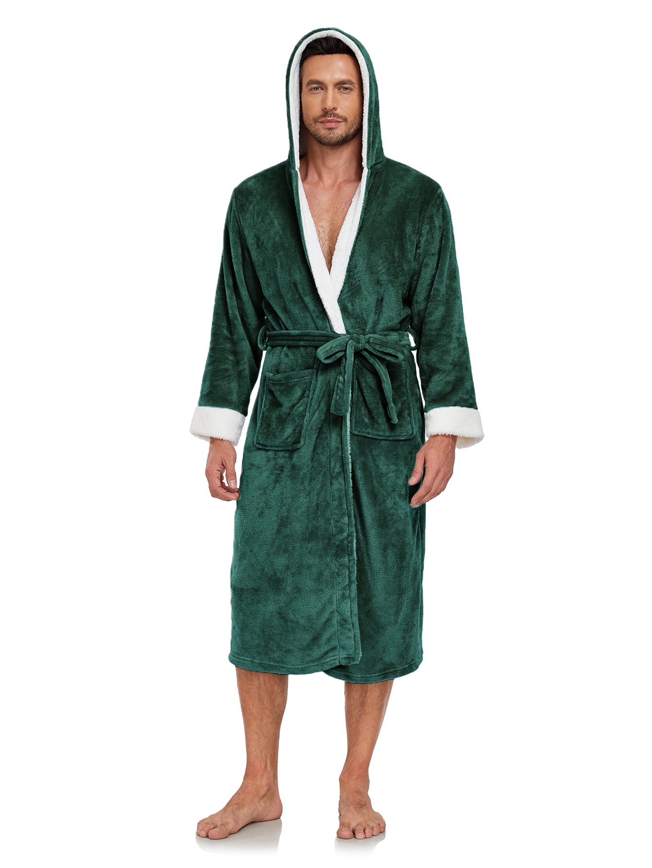 RONGTAI Ladies Long Fleece Bathrobe – Soft Cozy Robe for Women
