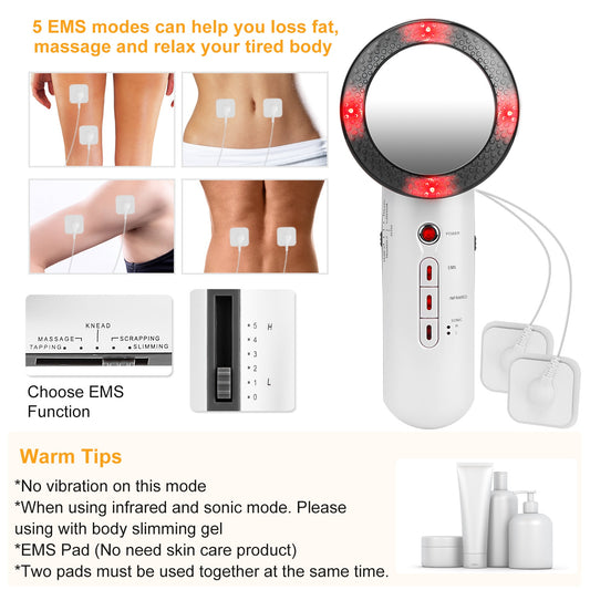 3-in-1 Ultrasonic Body Shaping Machine – Cavitation, EMS & Infrared for Slimming, Toning & Skin Firming