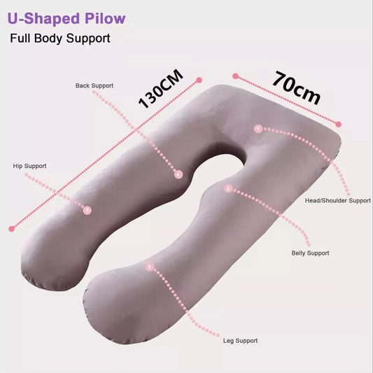 U-Shaped Pregnancy Pillow – Full-Body Maternity Support for Back, Hips, Belly & Better Sleep