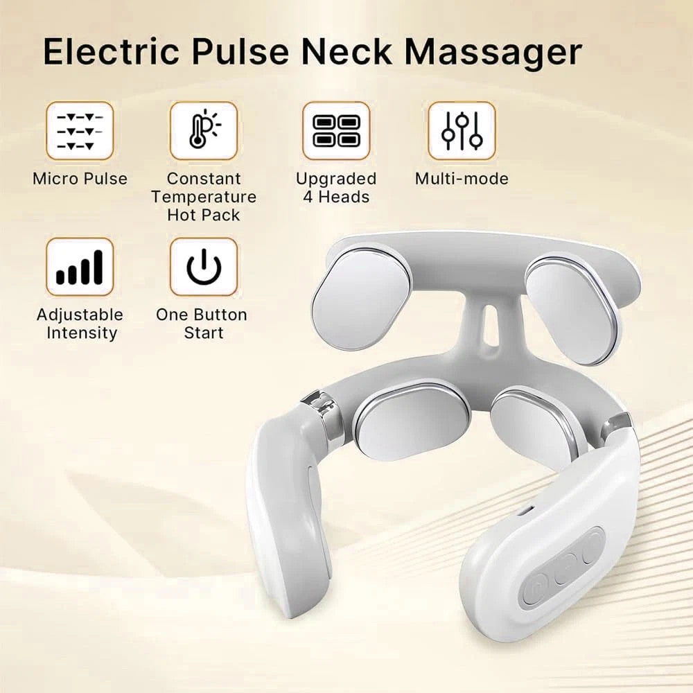 Electric Neck Pulse Massager – EMS Pain Relief for Cervical, Shoulder & Muscle Tension