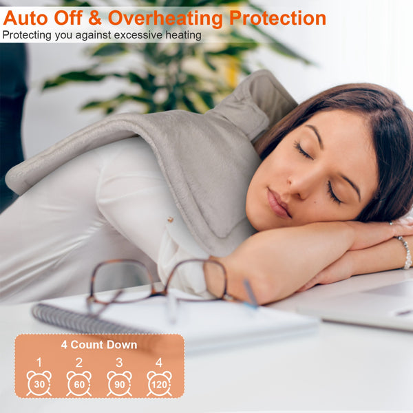Neck & Shoulder Heating Pad – Deep Heat Relief Wrap with 6 Settings & Auto Shut-Off