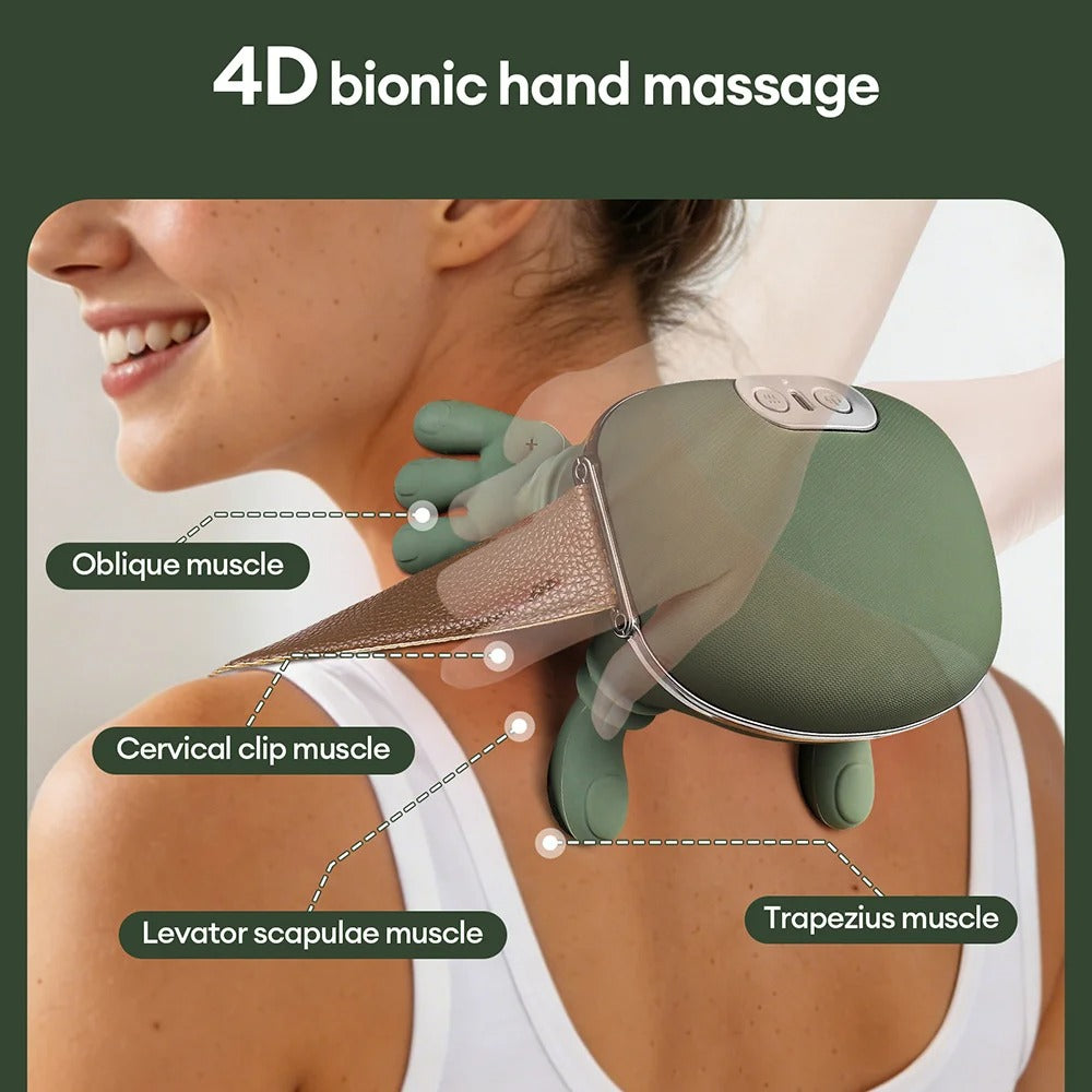 Bionic Finger Neck & Shoulder Massager – Wireless Kneading Shawl for Deep Trapezius Relief