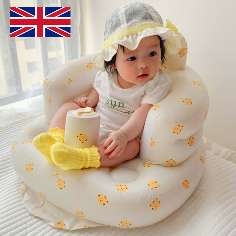 Baby Inflatable Support Seat – Safe Floor Seater for Babies 3 Months & Up, Portable & Easy to Clean