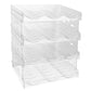 4-Tier Stackable Bottle Organizer – Transparent 12-Bottle Storage Holder for Fridge, Kitchen & Pantry